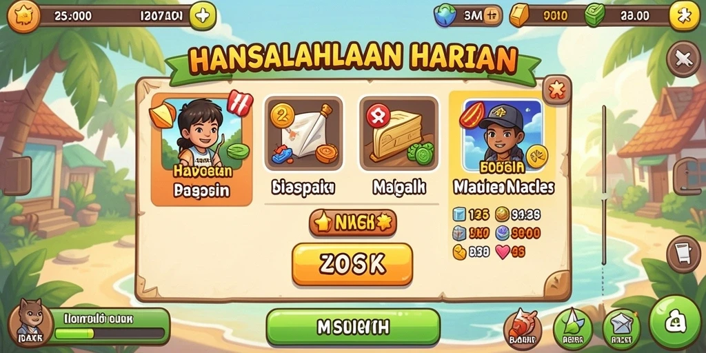 Tampilan permainan yang menarik dan penuh warna.